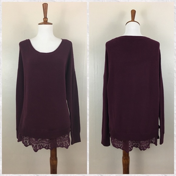 ❌SOLD❌Torrid Burgundy Textured Sweater - Picture 3 of 8